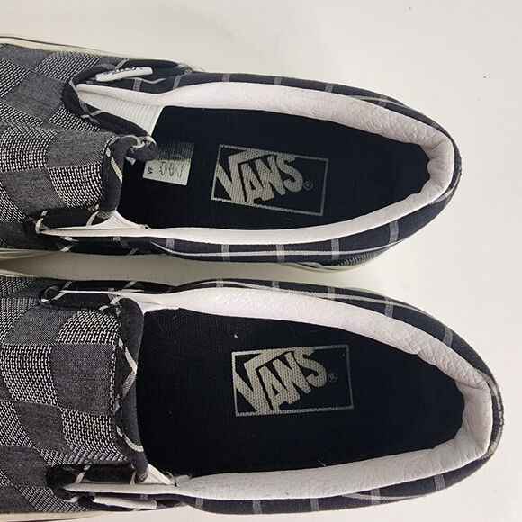 Vans‎ Classic Slip-On Sneakers Black/Pewter Checkerboard Skater Shoes Men's SZ 7 - Picture 6 of 8